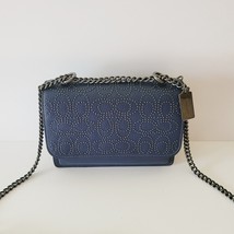 Coach CX260 Signature Rivets Klare Crossbody Leather Handbag True Navy Chain - $168.18