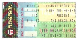 Beach Boys Concert Ticket Stub August 28 1981 - £27.68 GBP