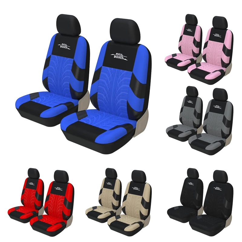 Tire Track Style Front Pair Car Seat Covers Universal Fit Most Cars for Ford - £15.62 GBP+