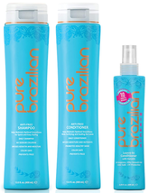 PURE BRAZILIAN  Anti-Frizz Shampoo, Conditioner, Miracle Conditioner Trio image 1