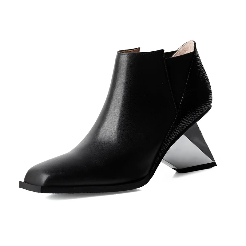 Phoentin Elegant Square Toe Ankle boots 2024 Autumn  Women&#39;s shoes Leather short - £230.33 GBP