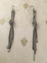 Vintage Earrings Dangle Chains With Knot 3” Long - £2.28 GBP