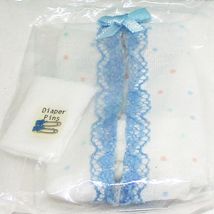 Dollhouse Diaper Stacker Set MAX4-B Blue Lace By Barb Miniature - £10.59 GBP