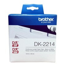 Brother DK-2214 Continuous Paper Label Roll (100 Feet, 1/2" Wide) - £19.53 GBP
