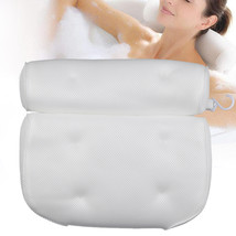 3D Mesh SPA Bath Pillow with Suction Cups Non Slip Tub Cusion Head Neck Support - £23.59 GBP