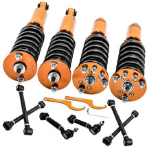 Coilover Adj. Damper Shocks &amp; Rear Lower Camber Arms Kit for Honda Accord 03-07 - £478.39 GBP