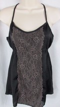 Women Kirra small S black lace front satiny blouse cami tank top spaghet... - £4.80 GBP