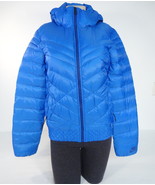 Nike Cascade Zip Front Blue 550 Fill Down Quilted Hooded Jacket Women&#39;s NWT - £215.18 GBP
