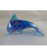 Blue Glass Dolphin 5” Long some iredescence pretty - $25.76 CAD