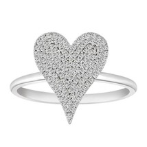 Diamond Heart Engagement Cluster Ring 10k White Gold 0.33cttw - £499.83 GBP