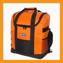 Orange Lunch Bag Cooler Backpack Insulated Portable Beer Wine 35L Picnic... - £32.95 GBP