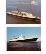 Cunard R M S Queen Elizabeth II - 2 postcard 1981  - $69.30 MXN