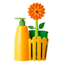 Vigar Flower Power Kitchen Soap Dispenser Set, Dish Soap Dispenser with Sponge C - £24.74 GBP