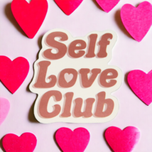Self Love Club Red Pink Spell Out Sayings Motto Positivity Sticker - £2.36 GBP
