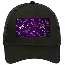 Purple White Dragonfly Oil Rubbed Novelty Black Mesh License Plate Hat - £23.16 GBP