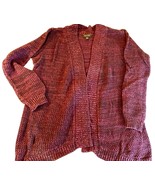 Red Textured Open Front Cardigan Sweater Size Large - $15.08