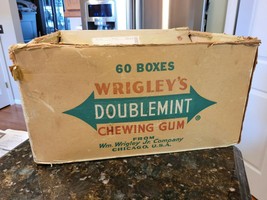 1950s Vtg Wrigleys Spearmint DoubleMint Chewing Gum Shipping Box General Store J - £106.73 GBP