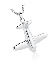 Airplane Pendant Cremation Jewelry for Ashes Stainless - $62.45