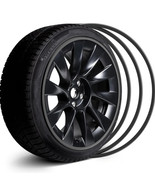 4pc 1/4 x 21 inch Black Self Adhesive Alloy Wheel Hub Rim Trim Guard Str... - €77,60 EUR