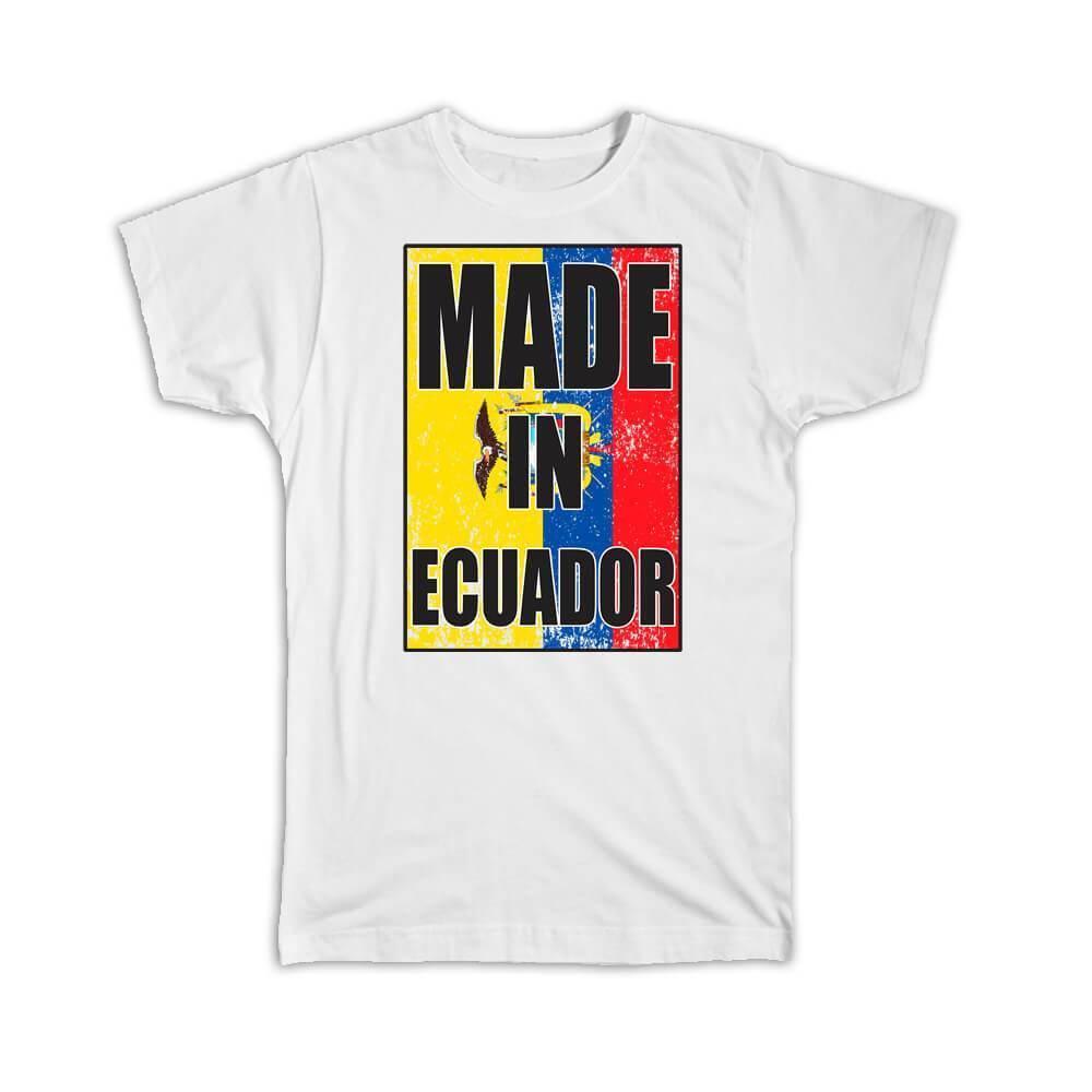 Made In Ecuador : Gift T-Shirt Flag Retro Artistic Ecuadorian Expat Country Item image 5