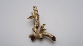 Vintage Bamboo Gold L Initial Brooch Pin 4.3cm - £11.08 GBP