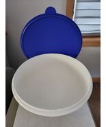 Tupperware Fix N Mix 12" 26 Cup Bowl Blue Lid With White Speckled Bowl E... - $33.00