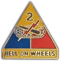 ARMY 2ND  ARMORED DIVISION HELL ON WHEELS MILITARY PIN - £15.21 GBP