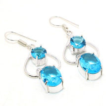 London Blue Topaz Handmade Fashion Ethnic Gifted Earrings Jewelry 2.20" SA 2572 - £3.97 GBP