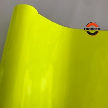 10/20/30/40/50*152CM Gloss Neon Yellow Vinyl Vehicle Car Wrap Film Sheet Roll wi - £93.30 GBP