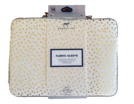 Dabney Lee  Gold Polka Dot Computer Laptop Soft Sleeve Zip Bag 13&quot;x9&quot; - $19.99
