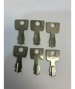 Vintage Lot of 6 Long Lock Keys, 1.3125&quot; x 0.75&quot;, Used, Free Shipping - £17.87 GBP