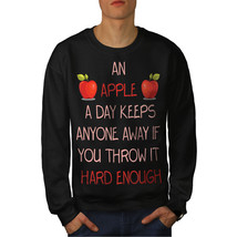 Wellcoda Fruit A Day Keep Away Funny Mens Sweatshirt - $34.80+