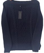 Tommy Hilfiger NWT Stretchy Ribbed Knit Sweater Pullover, Blue Crew Neck XS - $54.82 CAD