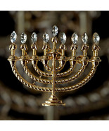 Sparkling Menorah Gold Rhinestone Brooch - Elegant Faux Diamond Pin for ... - $220.40 MXN