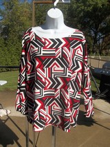 Nwot Chicos Easywear Red, Black White Shape Top 3 - £15.62 GBP