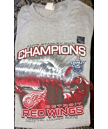 Detroit Red Wings 2008 NHL Stanley Cup Gray Official Locker Room T-Shirt L - $20.30 CAD