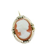Victorian Agate Hard Stone Cameo Pin with Pearls (#J332) - £428.31 GBP
