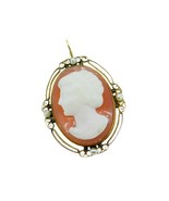 Victorian Agate Hard Stone Cameo Pin with Pearls (#J332) - $544.50