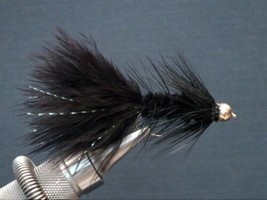 Woolly Bugger Black Bead, Size 12, Fishing Flies - Sold per 6, HOT ITEM****** - £6.15 GBP