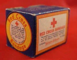 Vintage Red Cross Bandage Gauze Box Advertising - £20.62 GBP