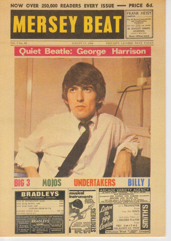 MERSEY BEAT Mag George Harrison POSTCARD BEATLES-PC0027-Pyramid UK-Augus... - $4.98