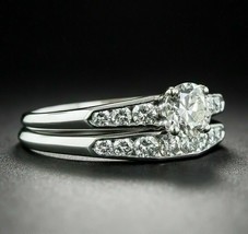 Verlobungs-/Ehering-Set, 2,90 Karat Diamant im Rundschliff, massiv, 14... - £229.71 GBP