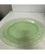 Green Glass Decorative Serving Platter Vintage  H16&quot; Made in USA  11 - £16.26 GBP