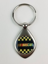 New Licensed Nascar Flag Keychain / Key ring Brushed Stainless Steel - $5.53