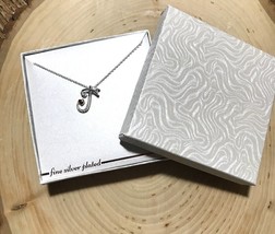 FINE SLIVER PLATER LETTER J HEART NECKLACE NWT $50 IN GIFT BOX - $29.65