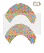 CupCake Wrapper10-Digital Clipart-Holiday-Gift Tag-Digital Paper-Party - $37.17 MXN