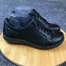 Aetrex Womens Leather Shoes SZ8 EU 38 Black Round Toe Sneakers Orthopedi... - $34.50