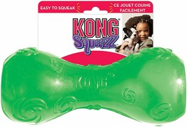 KONG Squeezz Dumbbell Dog Toy Large Durable Non Toxic Squeaker Colors May Vary - £46.32 GBP