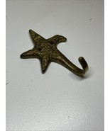 Vintage Small Solid Brass Starfish Wall Hook - $22.10 CAD