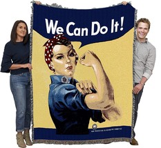 Rosie The Riveter - We Can Do It! Vintage Poster Blanket - Fine Art Gift, 72x54 - £61.00 GBP